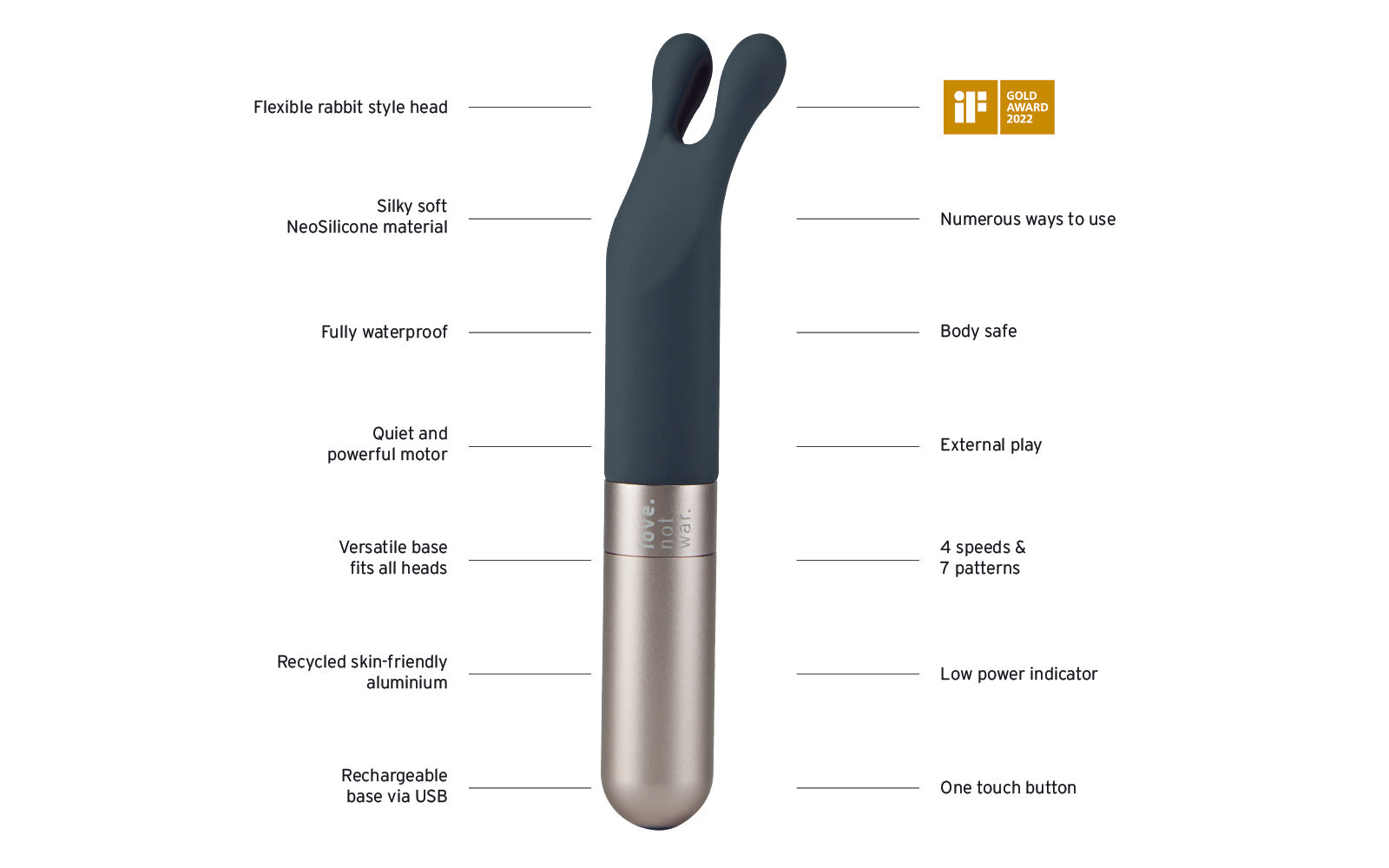 Laska rabbit vibrator with key features