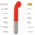 Liebe vibrator in orange with key features