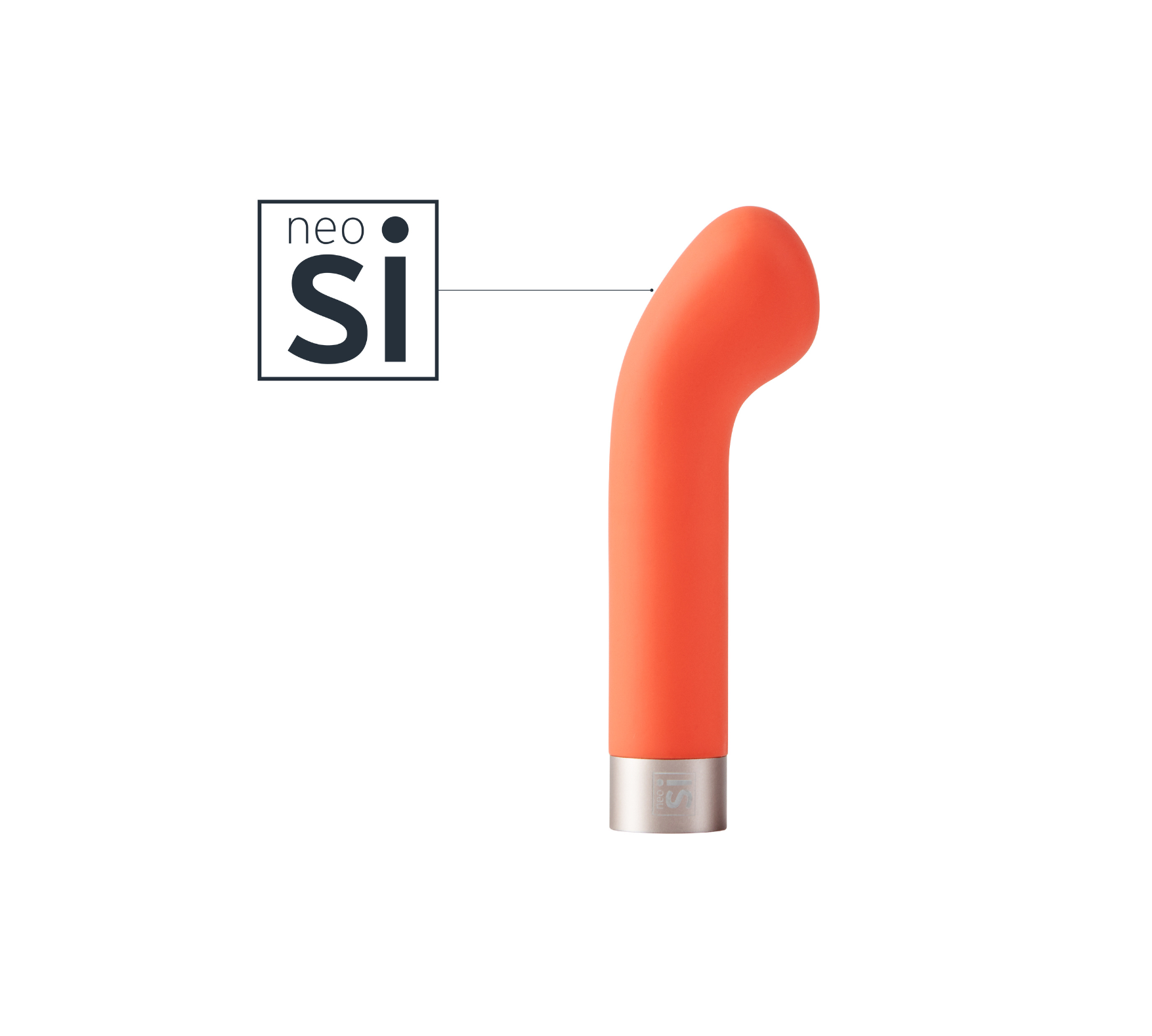 Liebe G spot vibrator in orange with neosilicone logo