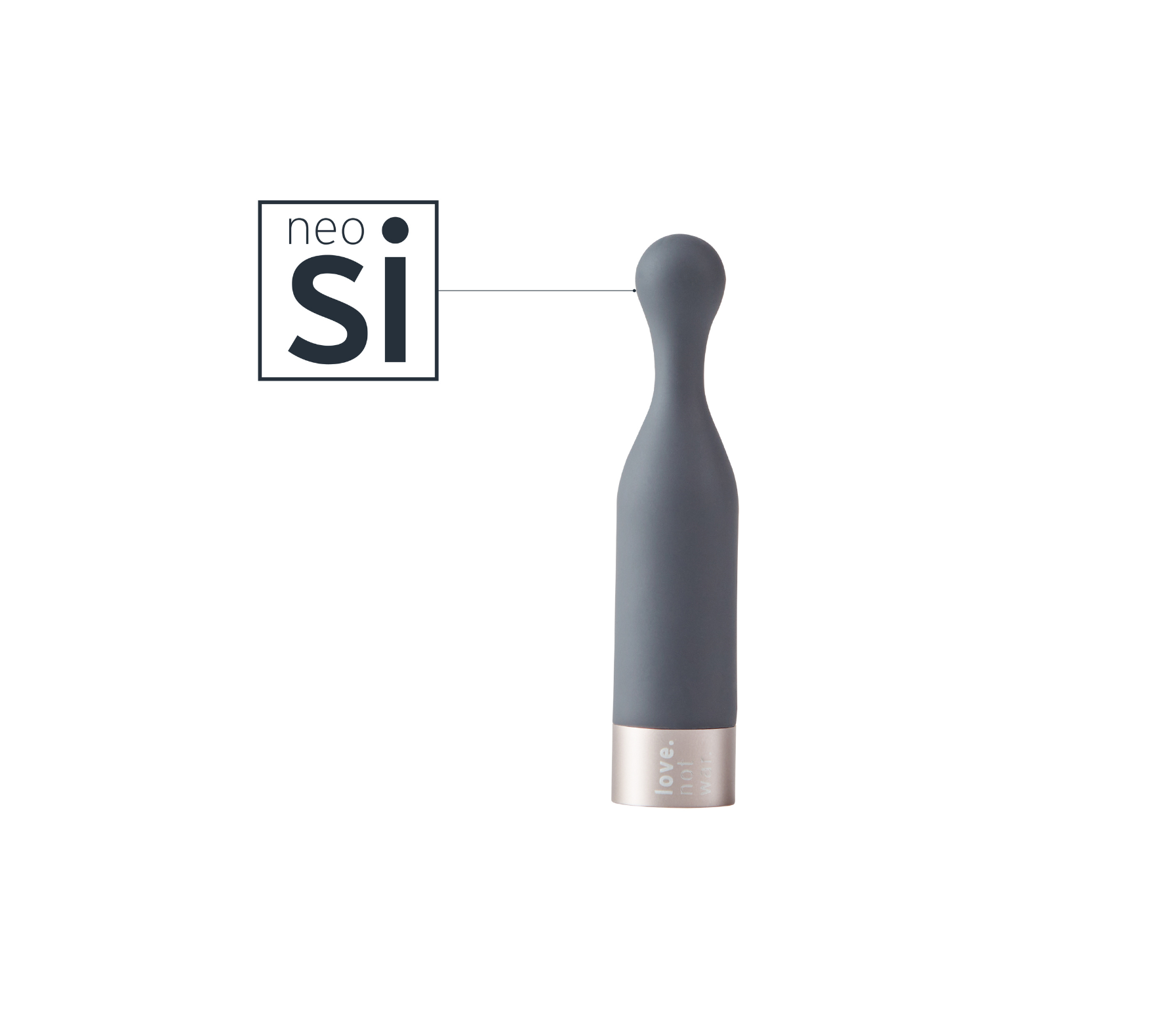 Miele vibrator head in grey with neosilicone logo